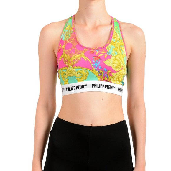 Philipp Plein Women's Logo Print Underwear Racerback Bralette Bi-Pack - Picture 1 of 10